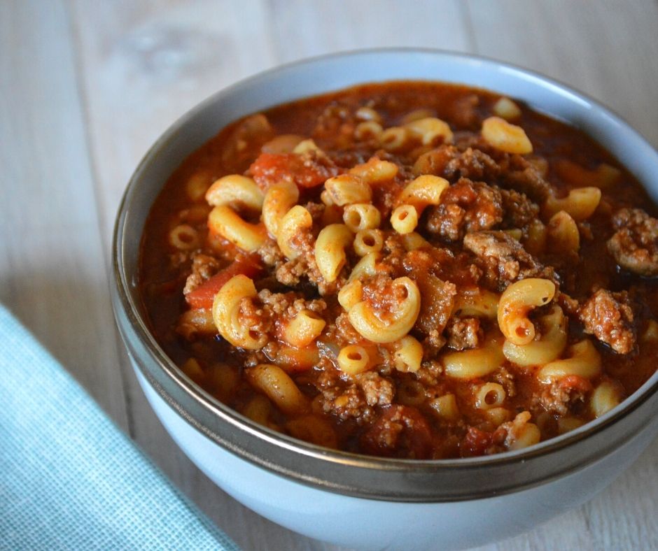 the finished American goulash