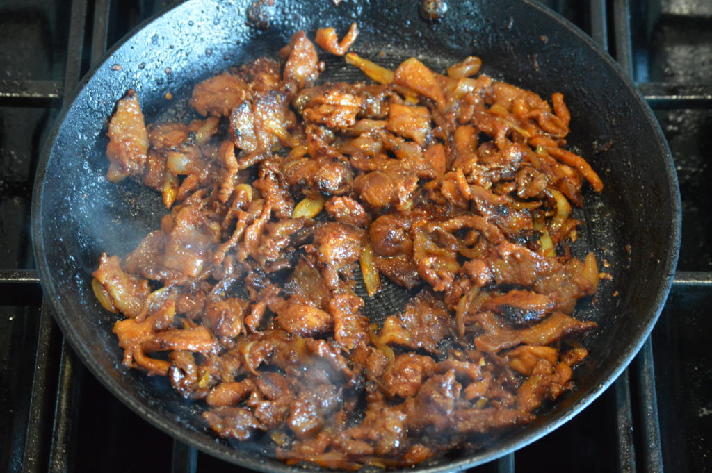 the cooked pork bulgogi