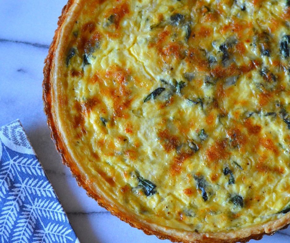 the finished quiche Florentine