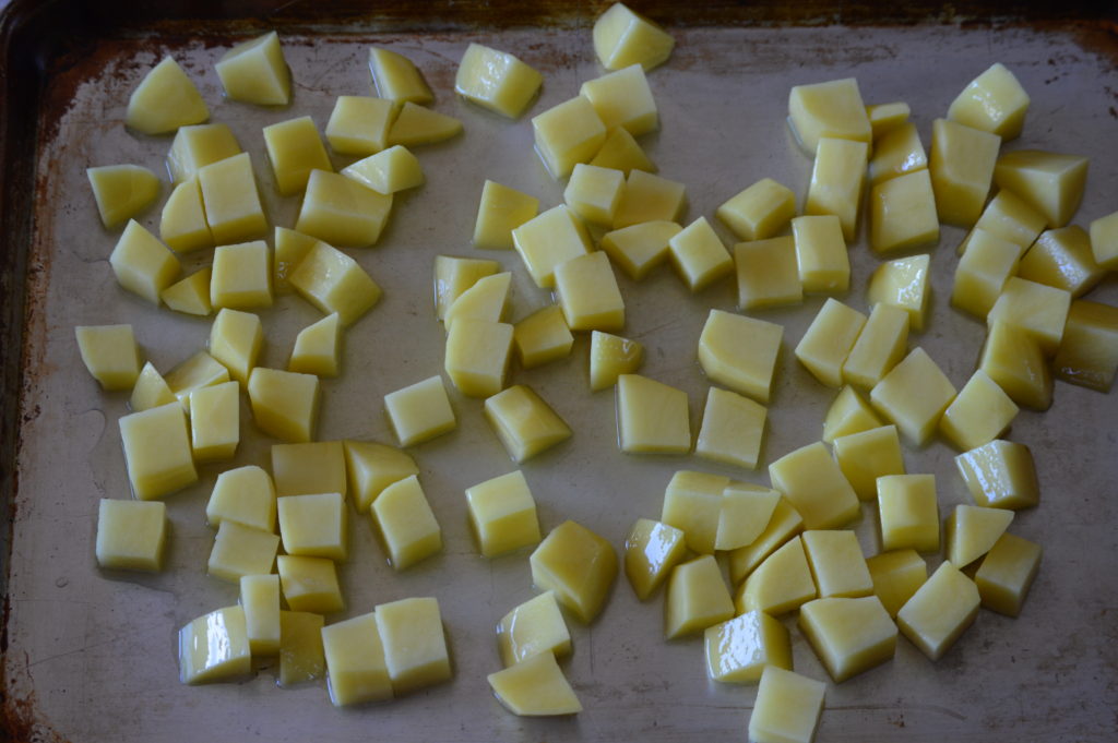 the potatoes before baking