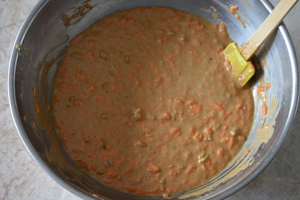 the batter for the carrot cake