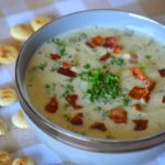 the finished new England clam chowder