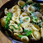 the finished orecchiette with sausage and broccoli rabe
