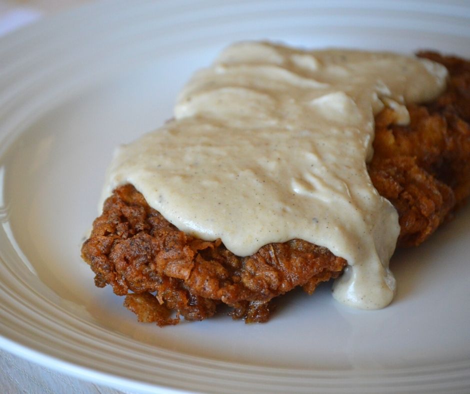 the finished chicken fried steak
