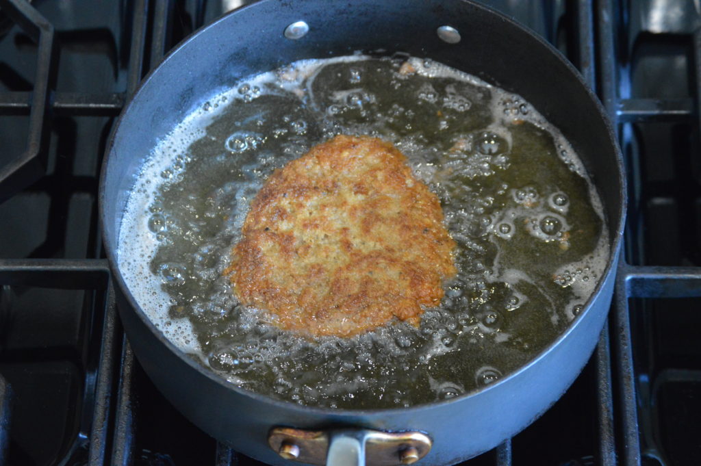 frying up the chicken fried steak