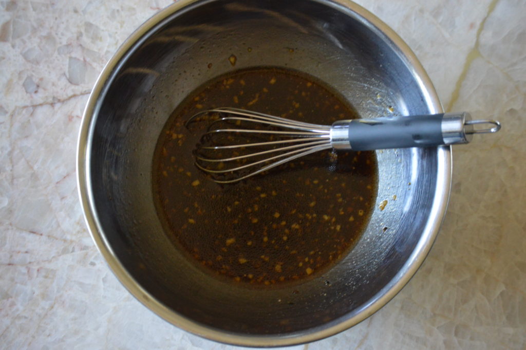 the dressing is made in a small bowl