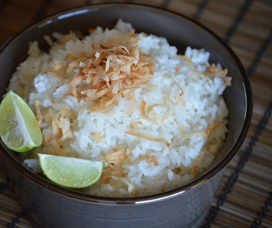 the finished coconut rice