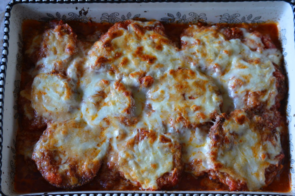 the fully baked eggplant parmesan