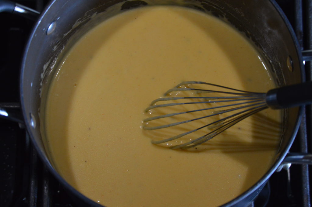 the cheese sauce is finished