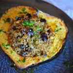 the finished stuffed acorn squash