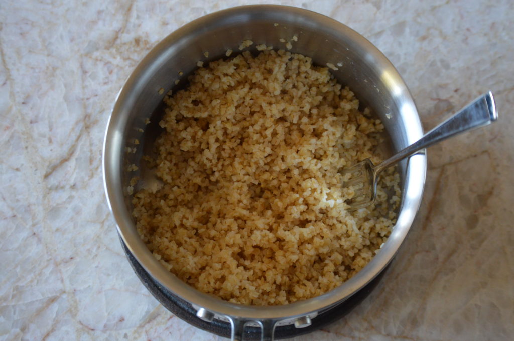 the bulgar wheat is cooked