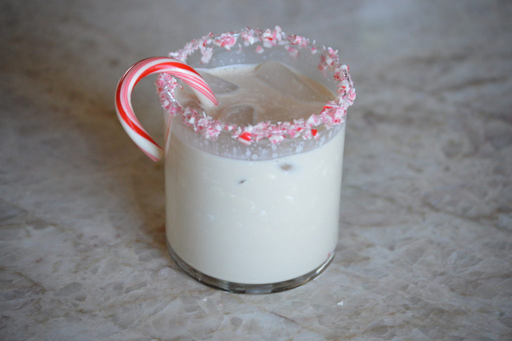 the cream is added and stirred into the cocktail