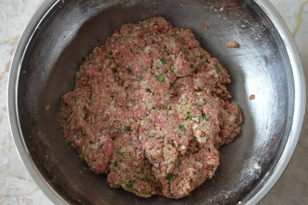 the meatball mixture 