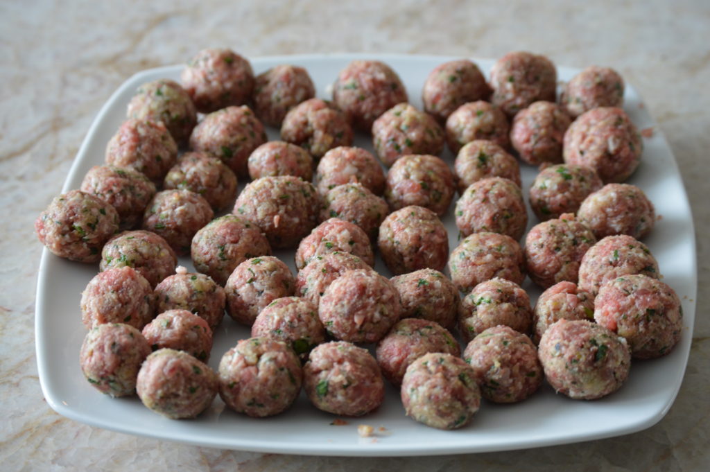 The meatballs are ready for the Italian wedding soup