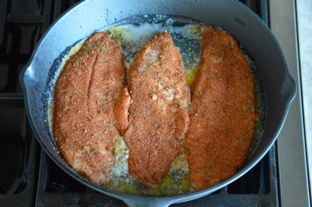 catfish are in a hot pan