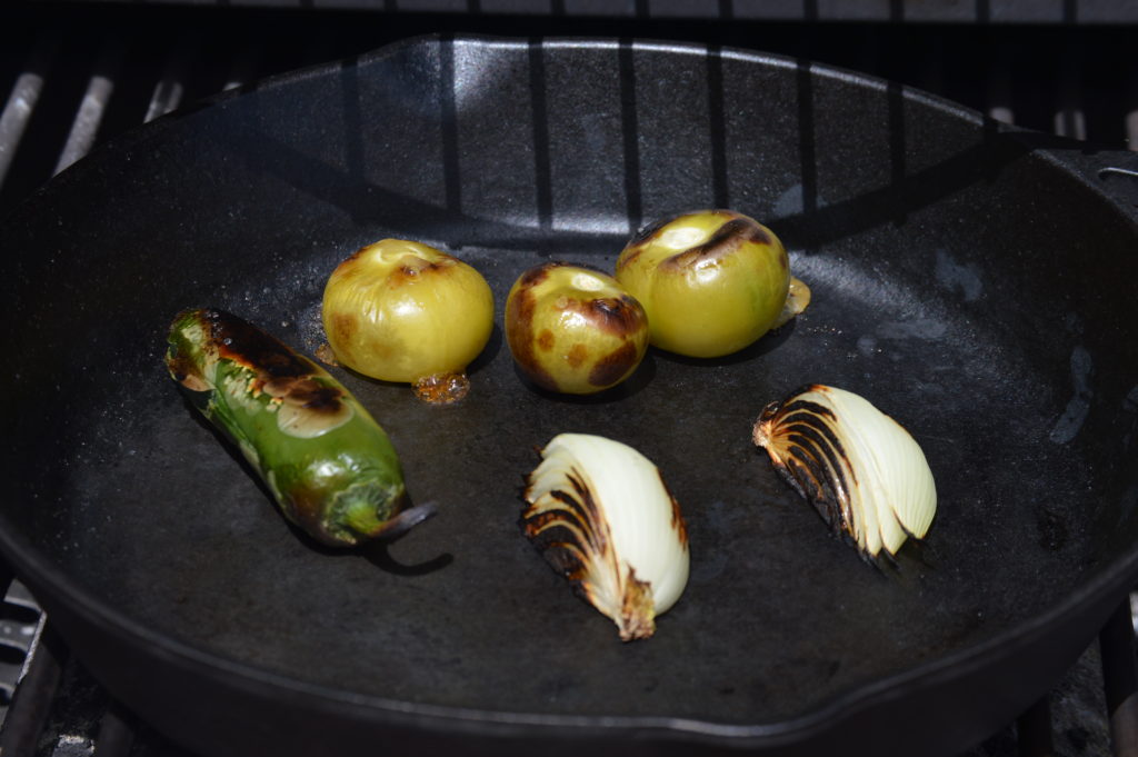 charring up the other vegetables