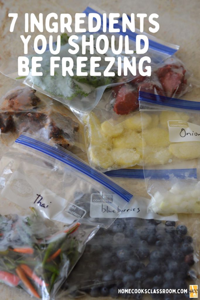 the pintrest image for 7 ingredients you should be freeezing