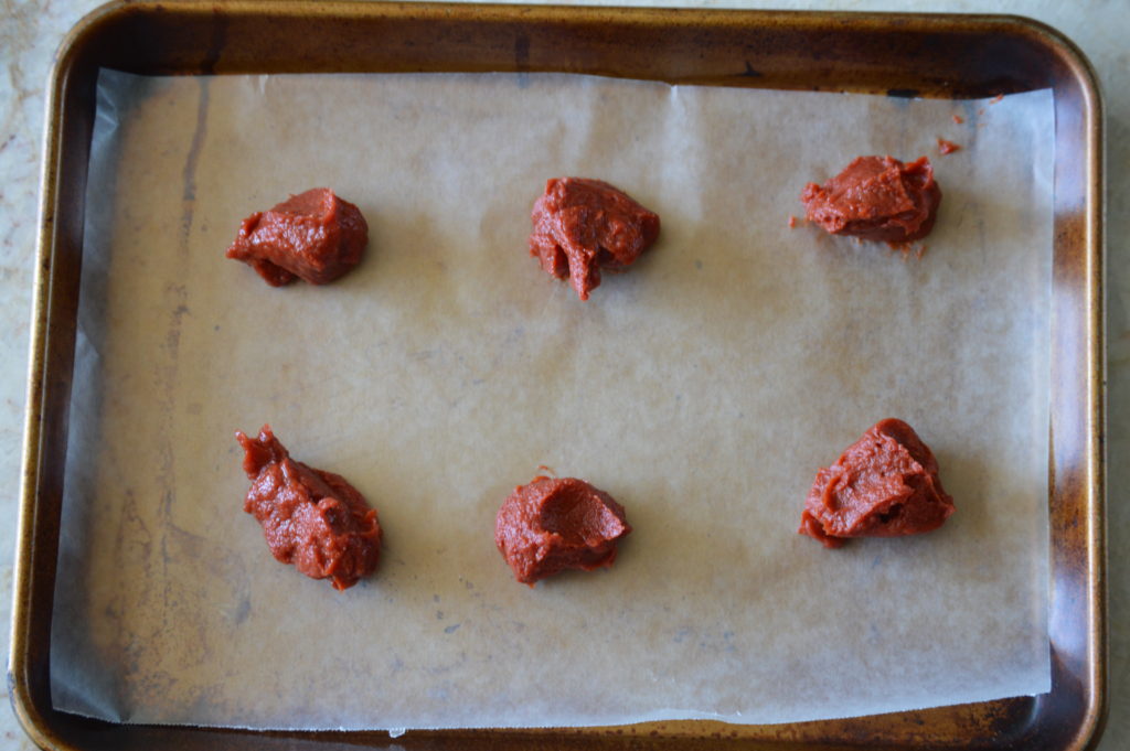 the tomato paste portioned out before freezing