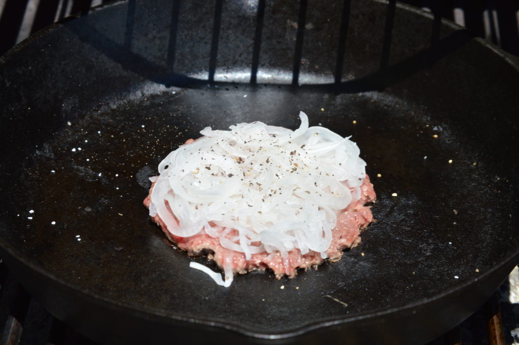 Oklahoma Onion Smashed Burgers In Cast Iron Pan - Sip Bite Go