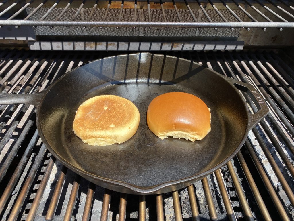 toasting the buns