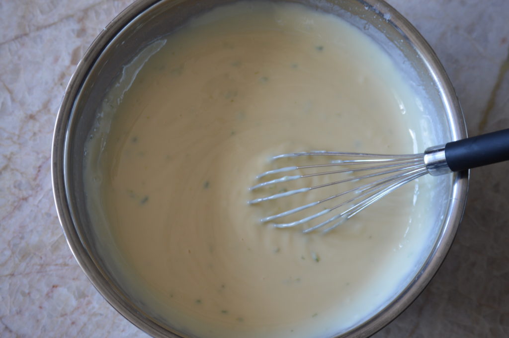 the filling for the key lime tart is made