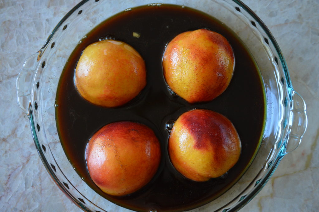 marinating the peaches