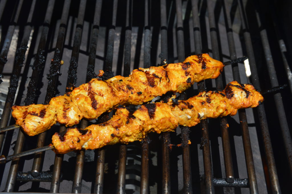 the chicken kebabs are finished
