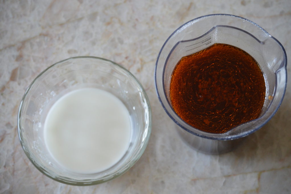 the hunan sauce and corn starch slurry are made