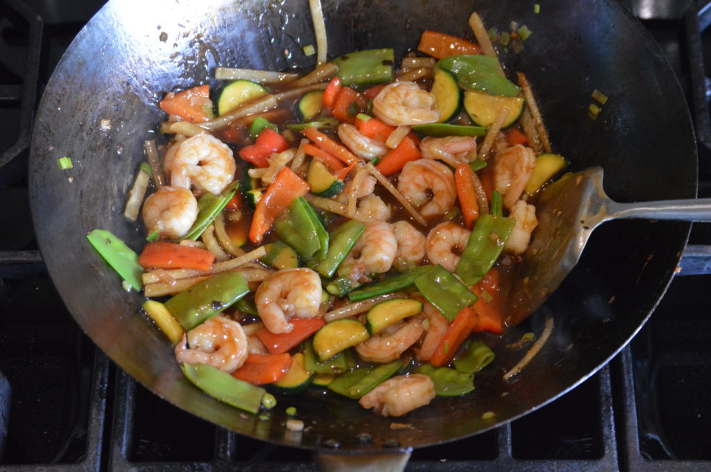 the hunan shrimp is finished