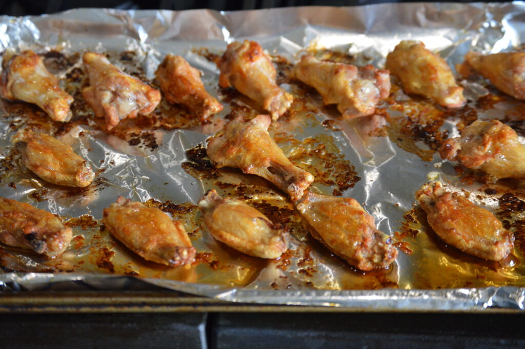the wings out of the oven