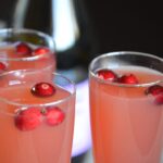 a couple of glasses of the finished cranberry mimosa