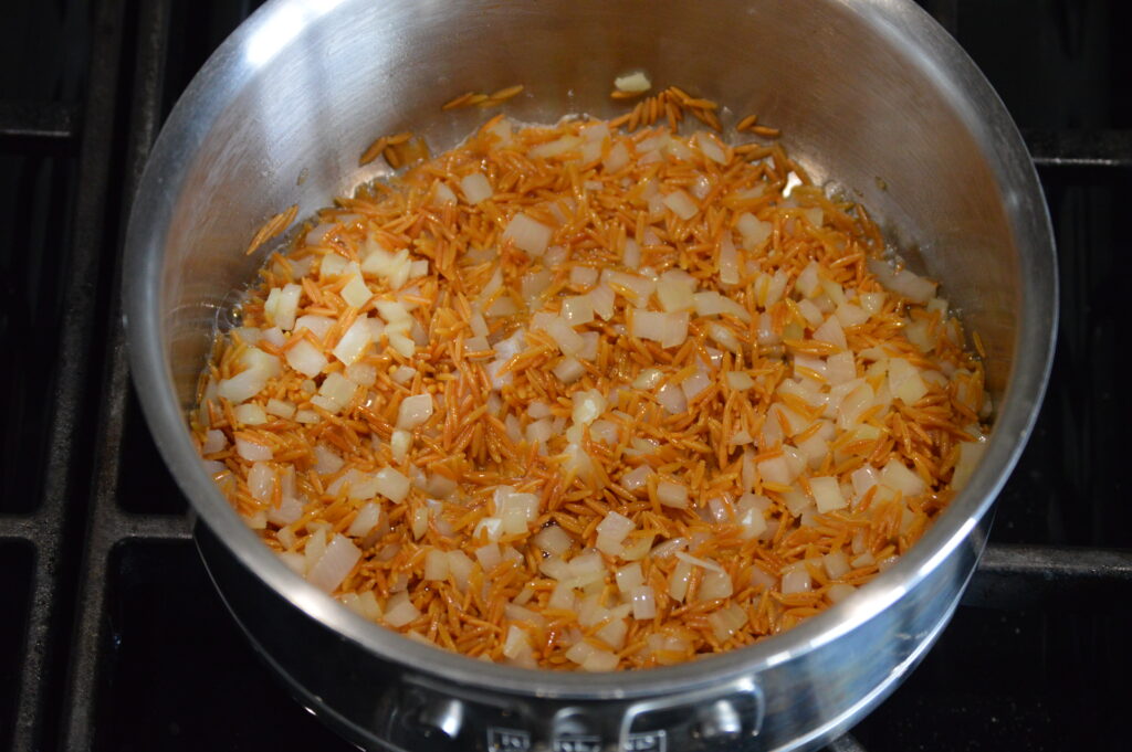 onion and garlic are added