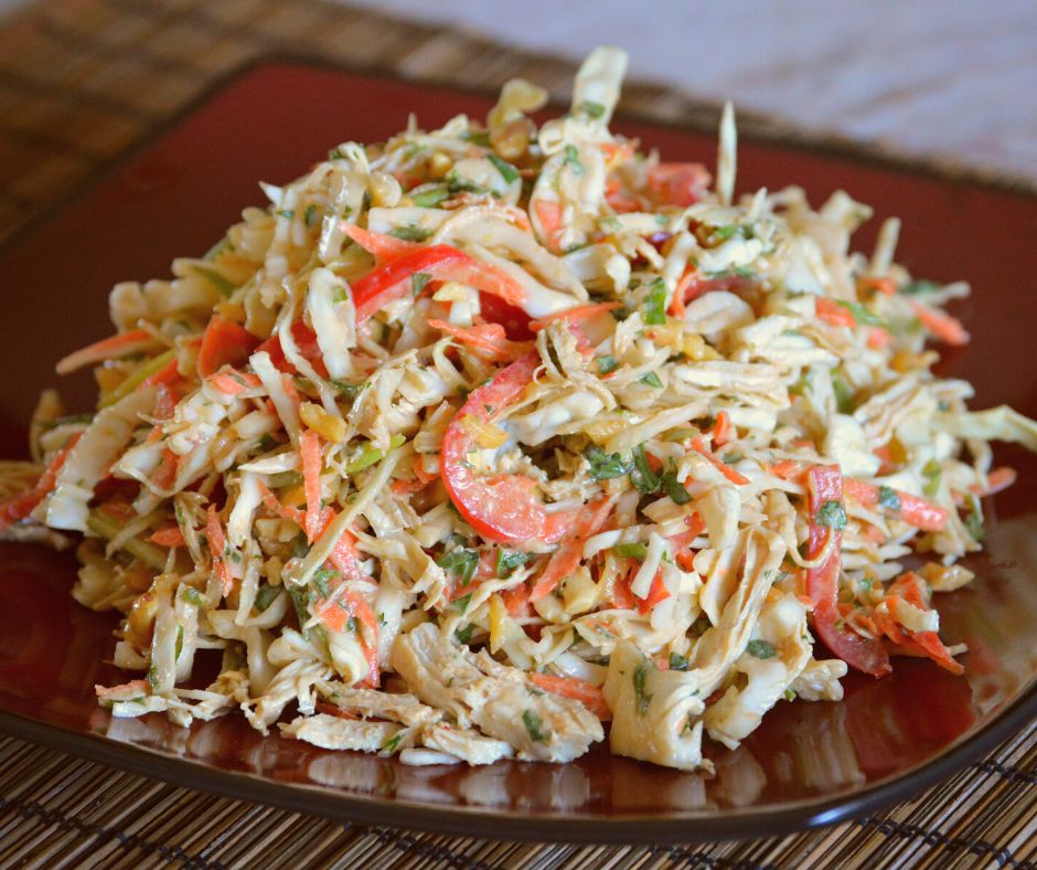 a plate of the Thai chicken salad