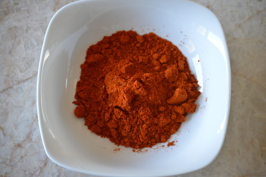 all of the spices for the berbere are mixed together in a bowl