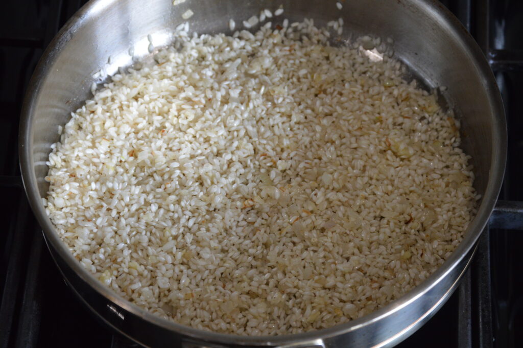 garlic and rice is added