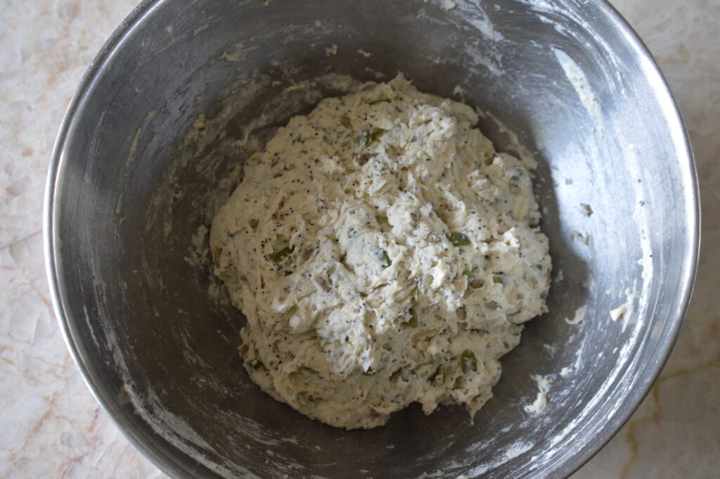 the dough for the seeded bread is made
